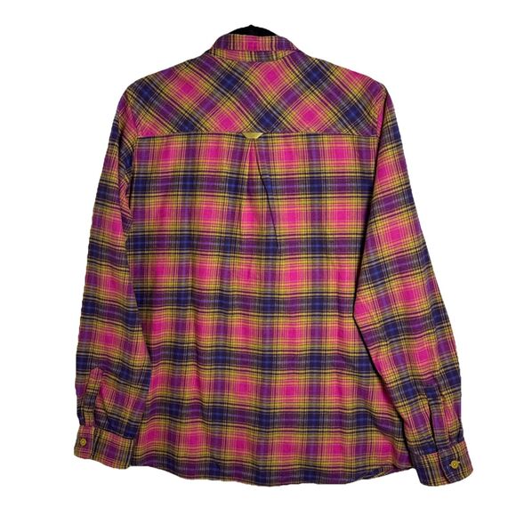 Burton Grace Long Sleeve Flannel Women’s Size Large Fuchsia Plaid - Picture 12 of 13